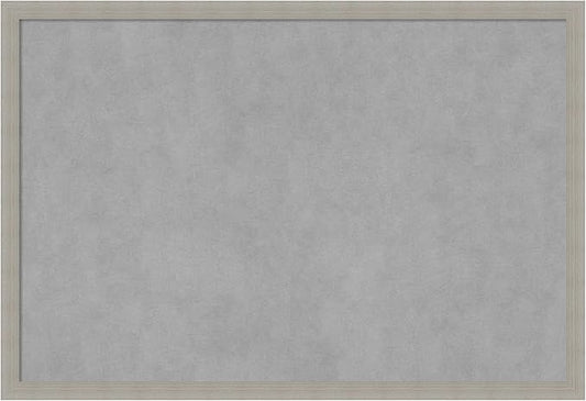Amanti Art Grey Framed Magnetic Board 26x38 Large Vision Board for use with Magnets, 100% Metal Sheet to Display Items as Office Decor or for Home Organization in mudroom, Kitchen or Kids Room