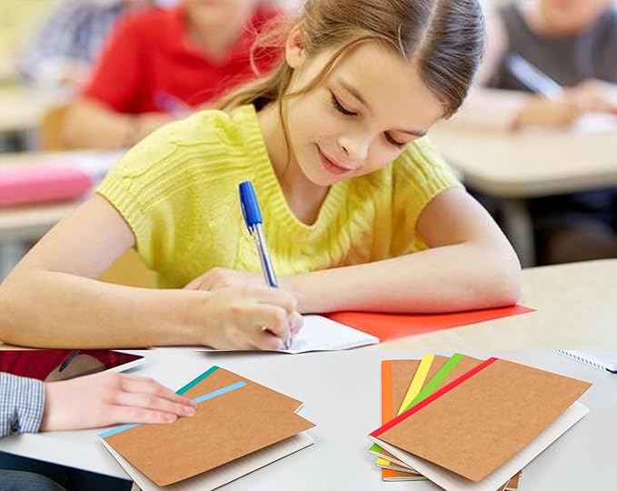 Zegrox 12 Pack A5 Kraft Notebooks, 60 Blank Pages Travel Journal Bulk, Soft Cover Notebooks for Women Girls Students, Making Plans Writing Memos Office School Supplies, 8.3 X 5.5 in