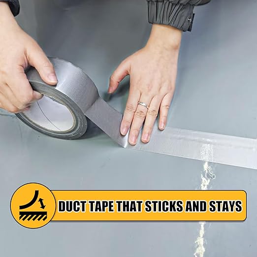 SMTAPESPRO 3 Pack Sliver Duct Tape ， Waterproof Heavy Duty Duct Tape,Strong Adhesive garyTape Bulk for Indoor Outdoor Repairs Tear by Hand, 60 Yards x 2 Inch Total，Bulk Value for Repairs