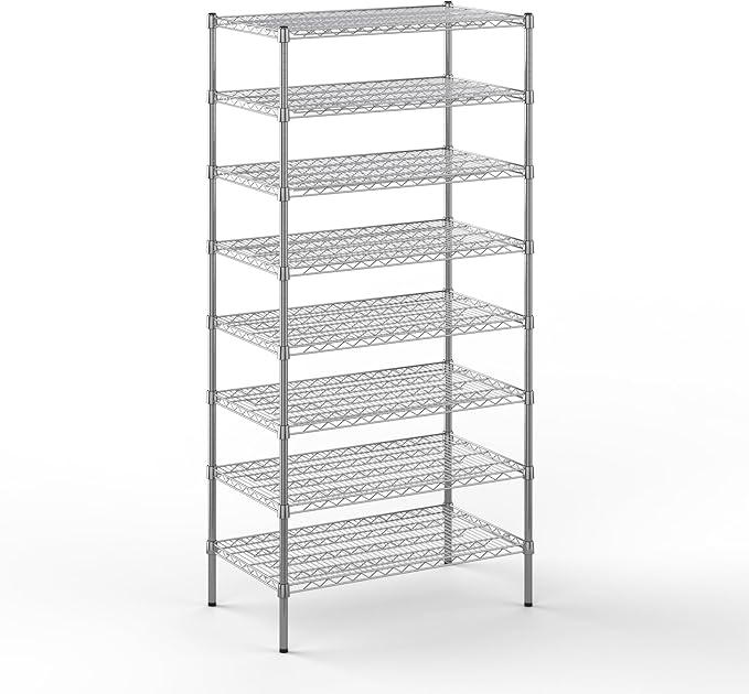 Regal Altair 21" Deep x 36" Wide x 74" Height Wire Shelving Kit | 8-Tier | NSF Commercial Storage Rack Unit