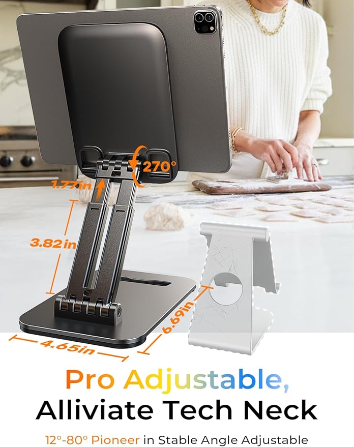 LISEN for iPad Stand Tablet Holder for Desk, Cool Home Office Desk Accessories for Men Women Kids Tablet Gifts, Office Home Essentials Gadgets Portable Monitor Stand for iPad a16 Accessories Switch
