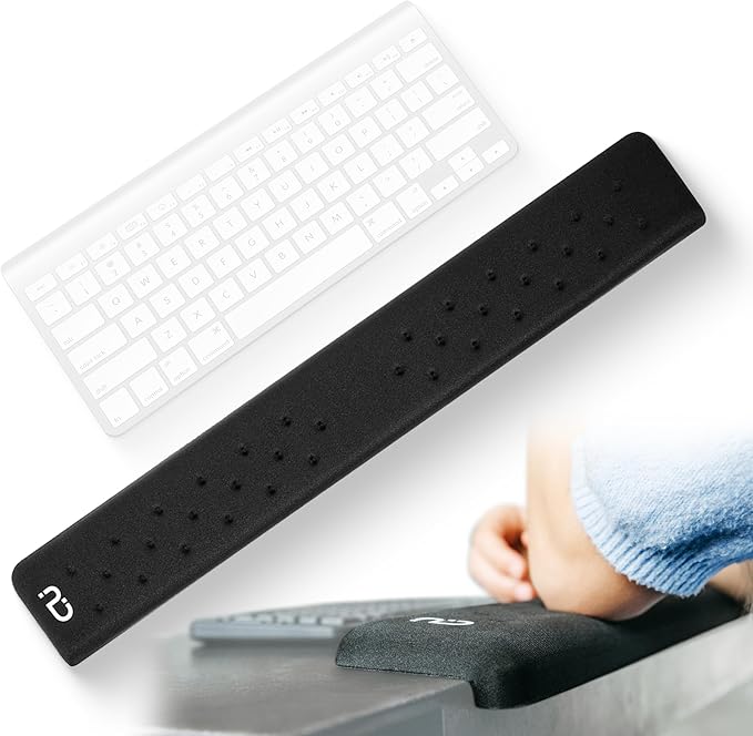 EdgeRest PostureUp L-Shaped Desk Long Wrist Rest Elbow, Forearm & Wrist Comfort Support for Table or Desk Edge, Non-Slip, Memory Foam Padding, Ergonomic Design for Work, Universal Fit, Black