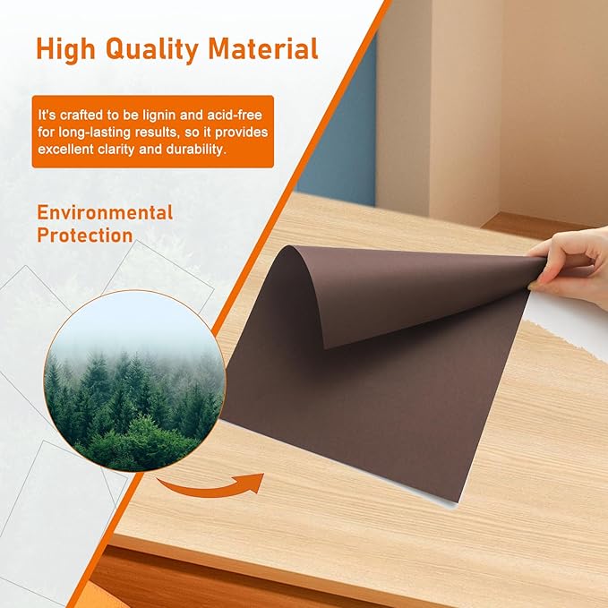 Guakicae 32 Sheets Coffee Cardstock 8.5 x 11 Printer Paper, 80lb Premium Dark Brown Paper Card Stock for DIY Card Making, Greeting Cards, Wedding Invitations, Scrapbooking
