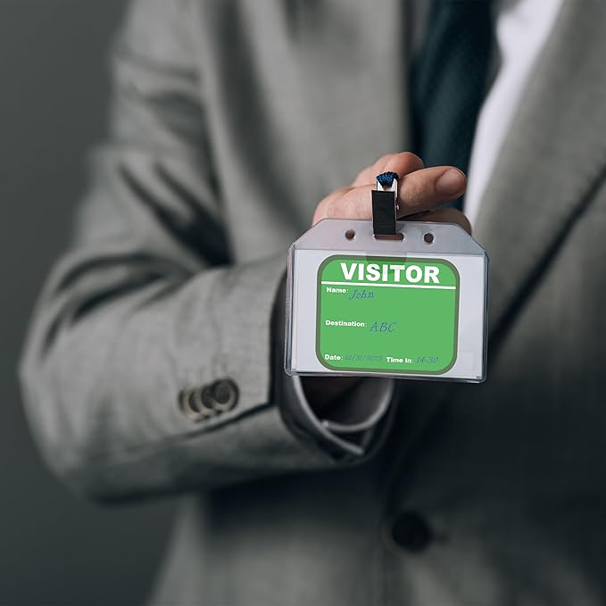 1 Pack Visitor Badges with Carbon Copy Visitor Stickers Letter Size Visitor Log Book Protecting Privacy Pages Register Book Business Guest Name tag for School Clinics Church-225 Badges 30 Memo Pages