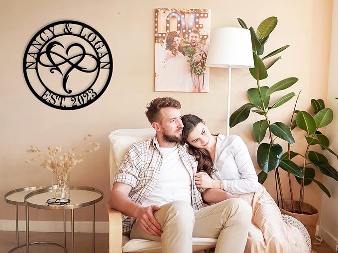 Personalized Infinity Heart Sign with Names, Personalized Wedding Gifts, Personalized Metal Infinity Sign, Custom Infinity Metal Sign, Infinity Sign Metal Newlywed Gift, Heart Monogram Metal Sign