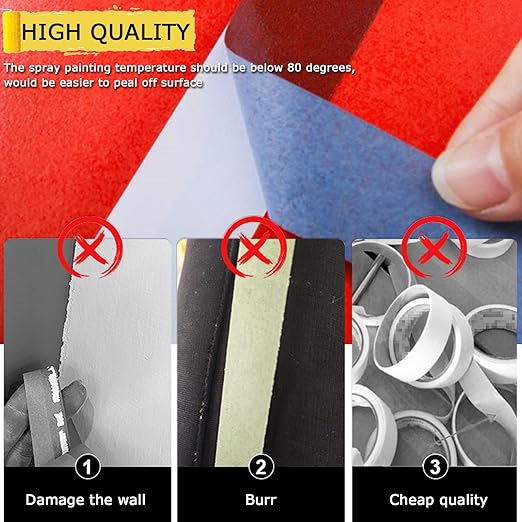 Masking Tape, Blue Tapes, Painters Tape, Artist Painter's Painting Paper Tape for Multi-Purpose Wall Paint, DIY Crafts, Scrapbook, Decoration, Labeling, Edge Finishing, 0.94INx60.1YDSx6 Rolls=360.6YDS