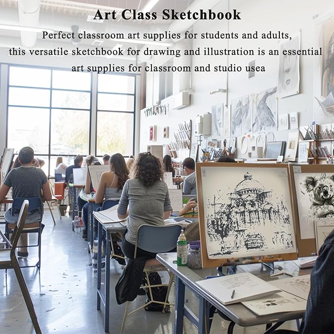 9 x 12 inches Sketch Book, Top Spiral Bound Sketch Pad, 4 Pack 100 Sheets Each (68lb/100gsm), Acid Free Art Sketchbook Artistic Drawing Painting Writing Paper for Kids Adults Beginners Artists