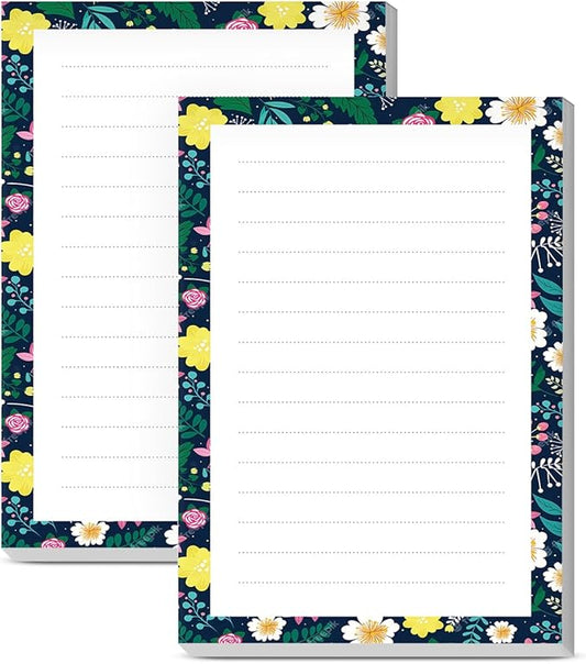 SXboxing Sticky Notes 4X6 Inches, 2 Pack Large Cute Self-Stick Pads, Bright Funny Memo Pads Easy to Stick for Home, Office Watercolor Pink Flowers