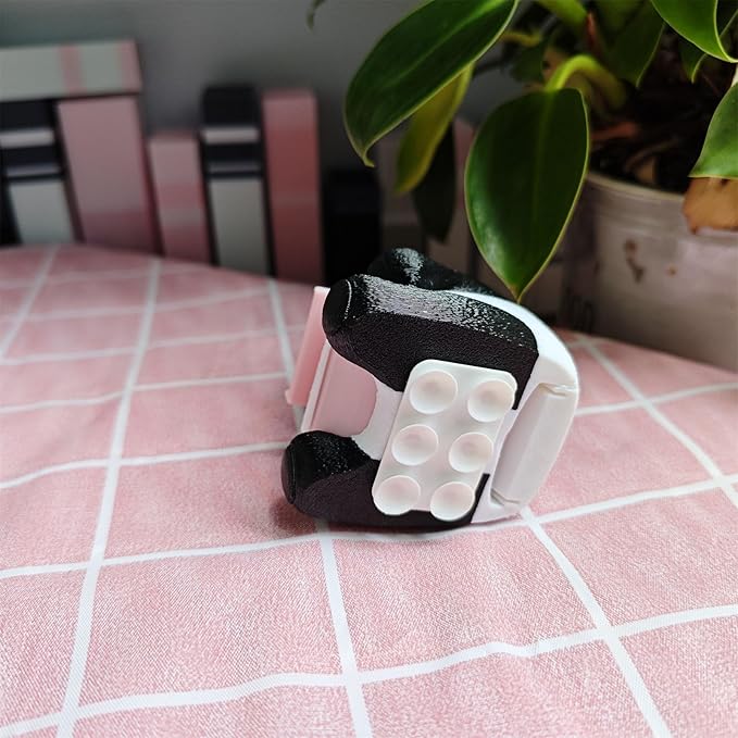 RhyNSky Panda Manual Sticker Dispenser Postage Stamp Roll Dispenser Holder for Desk, Stamps NOT Included, 1.18" Core, Black, C03