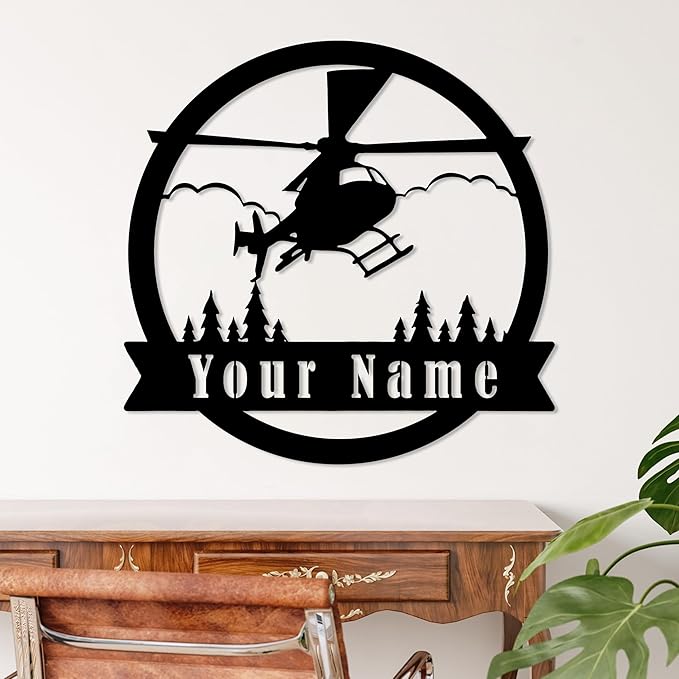 Personalized Metal Airplane Wall Art, Airplane Name Sign, Customized Pilot Name Sign, Airplane Hangar Sign Decor, Aviation Home Office Decor, Large Outdoor Decor, Pilot Gifts, Aircraft Lovers Gift
