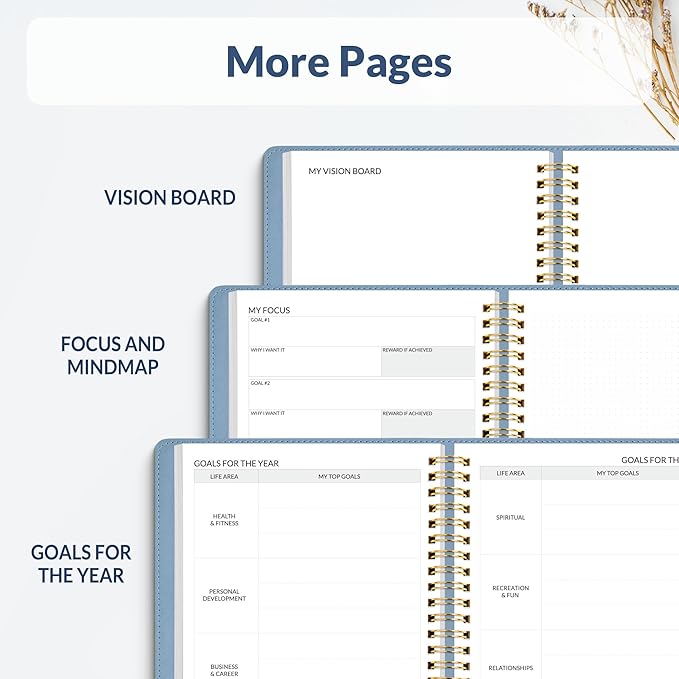 SUNEE 2026 Planner 8.5" x 11" – Dated Productivity Planner for Time Management - Daily,Weekly & Monthly Planner to Achieve Goals - Planner 2026 dated from January 2026 – December 2026,Grey Blue