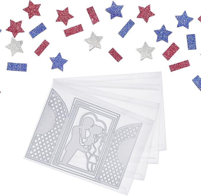Marspark 21 Pieces Clear Stamp and Die Storage Bag Pockets Resealable Plastic Seal Storage Envelopes Case Dies Stamp Pocket for Christmas DIY Paper Card Craft(5 x 7 Inch)