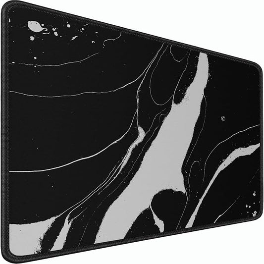 Large Mouse Pad, 31.5x15.7 inch Large Extended Computer Keyboard Mouse Mat, Water Resist Non-Slip Mousepad Rubber Base Long XXL Desk Mouse Pad for Work & Gaming, Office & Home, Black White