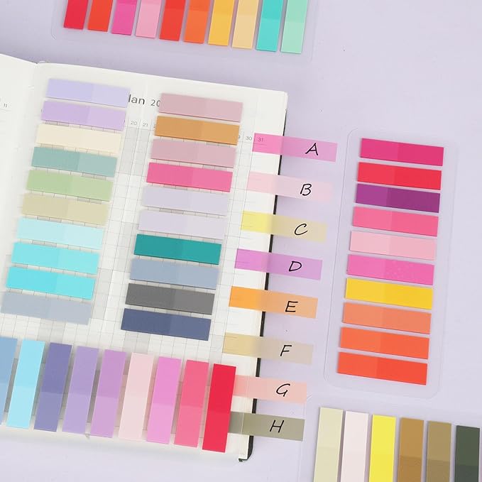 (4200 Pcs) Book Tabs for Annotating, Sticky Tabs Transparent Small Sticky Notes Flags, Colorful Morandi Page Markers for Notebooks, Multi-Colored Writable and Repositionable Book Flags Strip