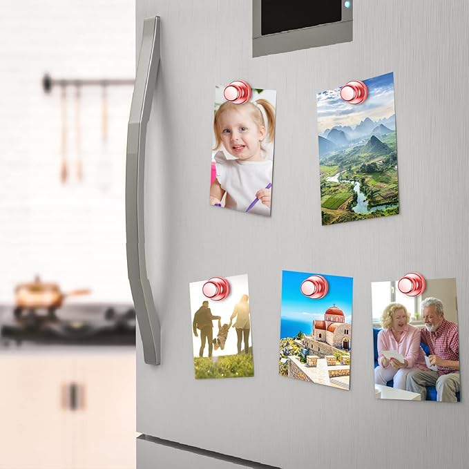 Junarter 20 Pack Magnetic Push Pins, Rose Gold Strong Fridge Magnets, Whiteboard Magnets, Refrigerator Magnets Strong, Dry Erase Board Magnets for Fridge, Whiteboard, Office, Classroom, Kitchen, Map
