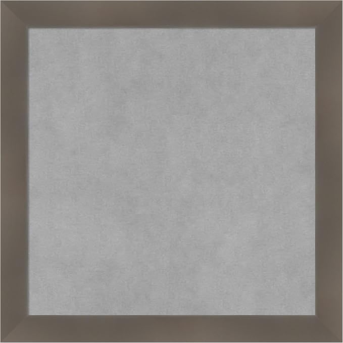 Amanti Art Grey Framed Magnetic Board 18x18 Small Vision Board for use with Magnets, 100% Metal Sheet to Display Items as Office Decor or for Home Organization in mudroom, Kitchen or Kids Room