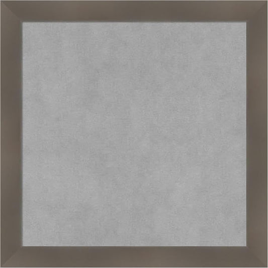 Amanti Art Grey Framed Magnetic Board 18x18 Small Vision Board for use with Magnets, 100% Metal Sheet to Display Items as Office Decor or for Home Organization in mudroom, Kitchen or Kids Room