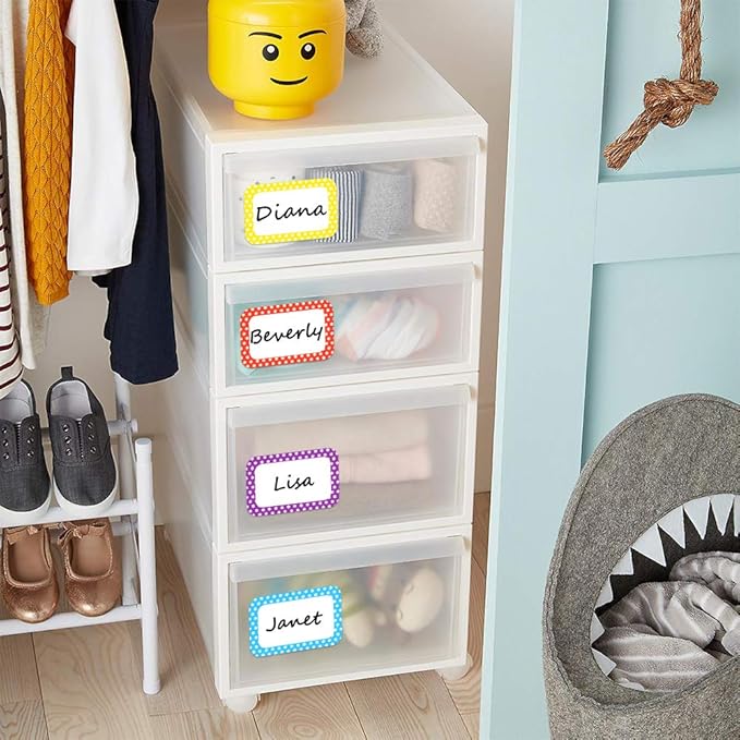 L LIKED 500 Stickers -3.5" x 2.25" Colors Plain Name tag Labels with Perforated Line for School Office Home (Star - 500 Labels)