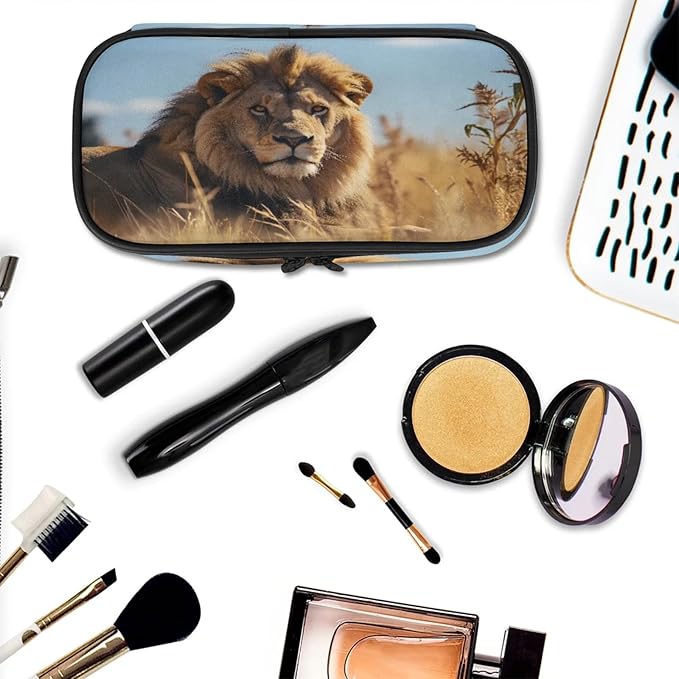 Pardick 3D Lion Pencil Case，Big Capacity Pencil Pouch Coin Pouch Stationery Organizer For Teen School