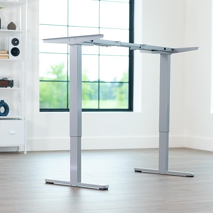 VIVO Heavy Duty Dual Motor Electric Sit Stand Desk Frame, 220 lbs Capacity up to 85" x 43" Tops, Memory Controller Height Adjustable Frame Only, Gray, DESK-E-200G