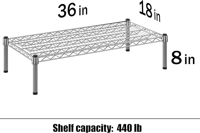 Regal Altair 18" Deep x 36" Wide x 8" Height 1-Tier Wire Shelving Kit | NSF Commercial Storage Rack Unit