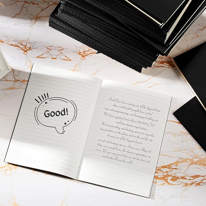 Mimorou 100 Pcs Journals Notebooks Bulk - Kraft Softcover A5 Small Notebooks 5.5 Inch x 8.3 Inch Notepads with 60 Page 30 Sheet for Writing Sketch Travel Office Supplies(Black,Lined)