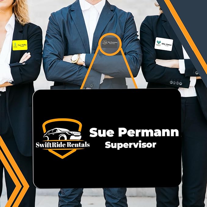 Magnet Me Up Custom Printed Magnetic Name Tag Badge with Logo (Left), 2x3 inch, Full-Color Customizable Identification Label, for Schools, Offices, Businesses, Made in USA