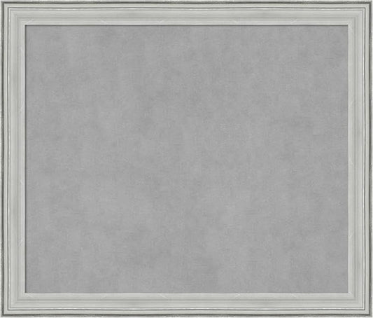 Amanti Art Silver Framed Magnetic Board 23x27 Medium Vision Board for use with Magnets, 100% Metal Sheet to Display Items as Office Decor or for Home Organization in mudroom, Kitchen or Kids Room