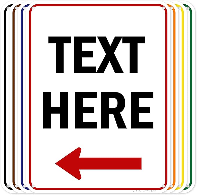 Custom Arrow,Custom Directional Sign, Left Arrow,18x24 Inches, 55 mil thick HDPE (high density polyethylene) Made in USA by My Sign Center