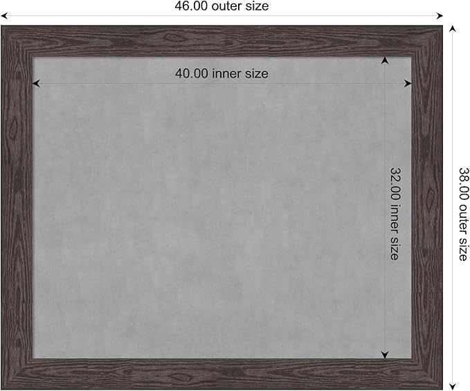 Amanti Art Black Framed Magnetic Board 38x46 X-Large Vision Board for use with Magnets, 100% Metal Sheet to Display Items as Office Decor or for Home Organization in mudroom, Kitchen or Kids Room