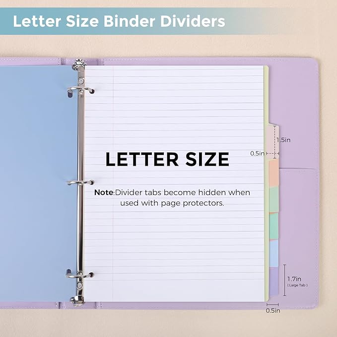 SKYDUE Durable Plastic 8-Tab Dividers,2sets,Big Tab Dividers for 3 Ring Binder, Write&Erase 3 Ring Binder Dividers with Tabs,with Sticker Labels