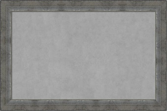 Amanti Art Silver Framed Magnetic Board 24x36 Large Vision Board for use with Magnets, 100% Metal Sheet to Display Items as Office Decor or for Home Organization in mudroom, Kitchen or Kids Room