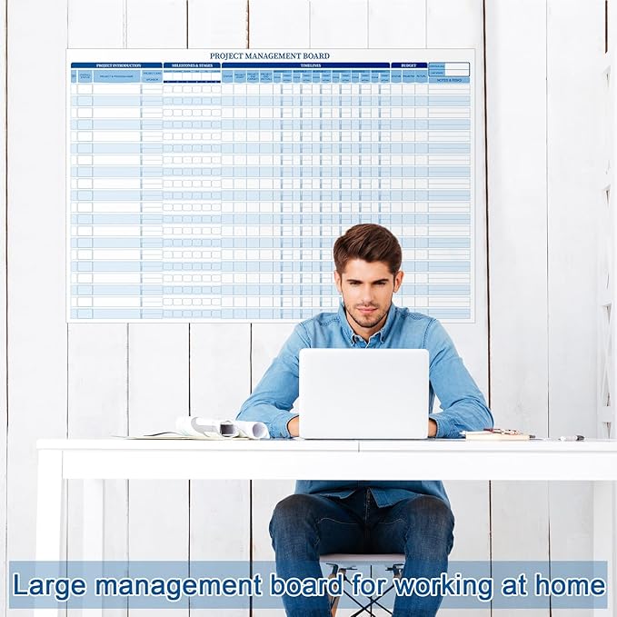 Lincia Large Magnetic Portfolio Project Management Board Set 24" x 36" Reusable Office Whiteboard Track up to 20 Projects, Budgets & Timelines, Visual Project Planner & Tracker