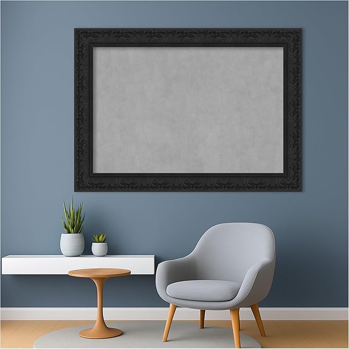 Amanti Art Black Framed Magnetic Board 31x43 Large Vision Board for use with Magnets, 100% Metal Sheet to Display Items as Office Decor or for Home Organization in mudroom, Kitchen or Kids Room