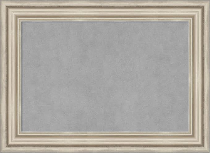 Amanti Art Silver Framed Magnetic Board 22x30 Medium Vision Board for use with Magnets, 100% Metal Sheet to Display Items as Office Decor or for Home Organization in mudroom, Kitchen or Kids Room