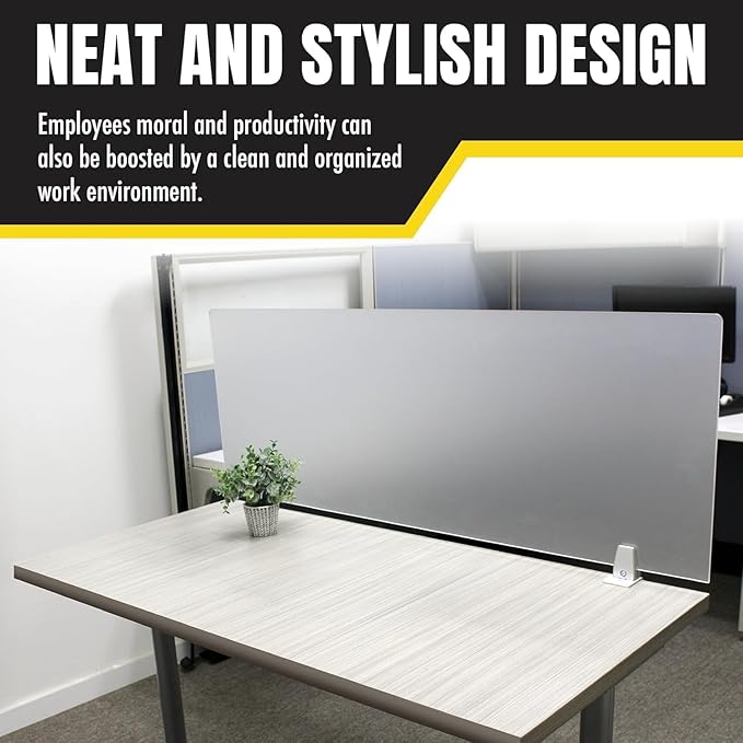 OBEX Clear Acrylic Desk Mounted Privacy Panel, 18" x 60", Clear