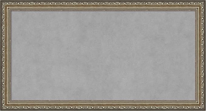 Amanti Art Silver Framed Magnetic Board 14x26 Small Vision Board for use with Magnets, 100% Metal Sheet to Display Items as Office Decor or for Home Organization in mudroom, Kitchen or Kids Room