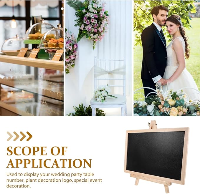 Holibanna Small Chalkboard with Stand 12 Inch Desktop Message Board for Home Bar Wedding Party Decoration Easy to Write and Clean