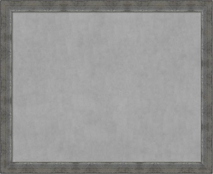 Amanti Art Silver Framed Magnetic Board 36x44 X-Large Vision Board for use with Magnets, 100% Metal Sheet to Display Items as Office Decor or for Home Organization in mudroom, Kitchen or Kids Room
