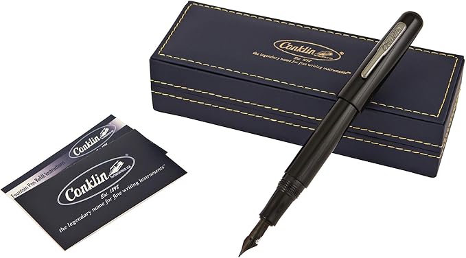 Conklin All American Fountain Pen in Black – Omniflex Nib, Flexible Design & Premium Craftsmanship – Ideal Gift for Pen Enthusiasts & Collectors