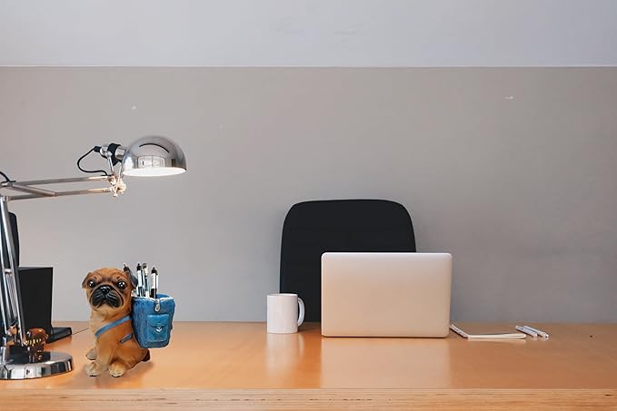 Photour Cute Dog Pen Holder for Desk ，Pen Pencil Cup Creative Desktop Pen Organizer Pencil Cups Unique Desk Accessories Decor for Home Office School Gift for Dog Lovers (Pug)