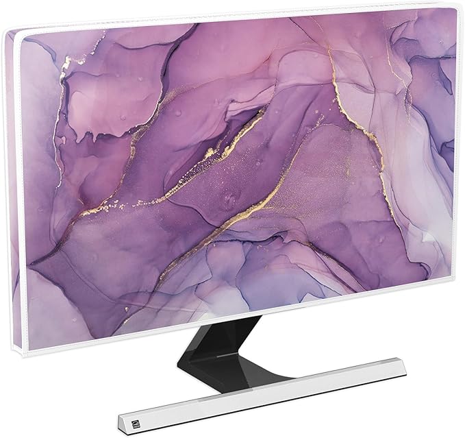 Baocicco Fashion Violet Marble Waterproof TV Dust Cover 65 Inch Anti-Static Dustproof Creative Design TV Screen Cover TV Screen Covers Sleeve Compatible with PC Desktop and TV LED LCD OLED