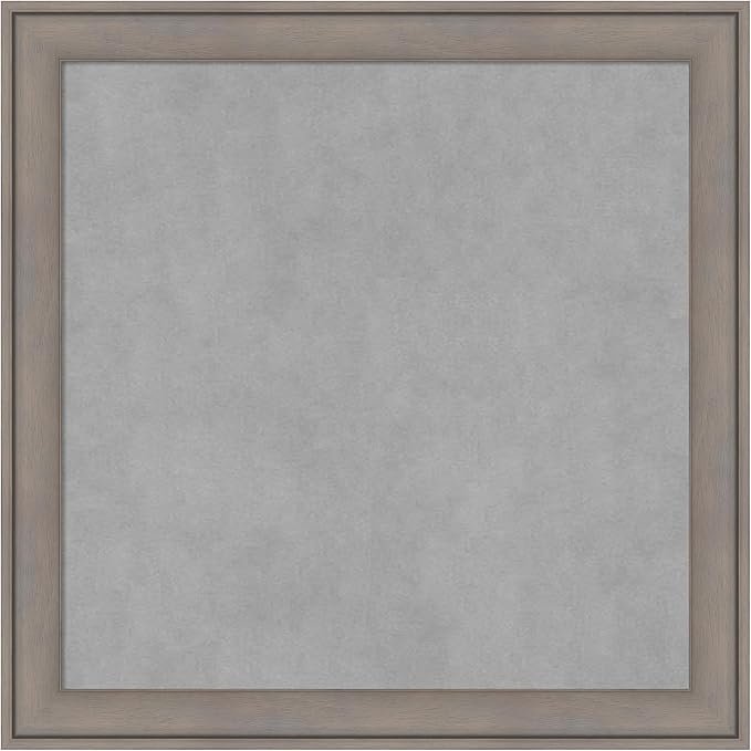 Amanti Art Grey Framed Magnetic Board 23x23 Medium Vision Board for use with Magnets, 100% Metal Sheet to Display Items as Office Decor or for Home Organization in mudroom, Kitchen or Kids Room