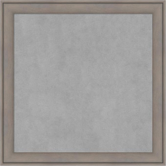 Amanti Art Grey Framed Magnetic Board 23x23 Medium Vision Board for use with Magnets, 100% Metal Sheet to Display Items as Office Decor or for Home Organization in mudroom, Kitchen or Kids Room