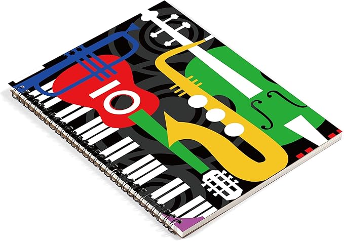 MAXCURY Blank Sheet Music Composition Manuscript Staff Paper Art Music Notebook Black 100 Pages 26x19cm (Machine)