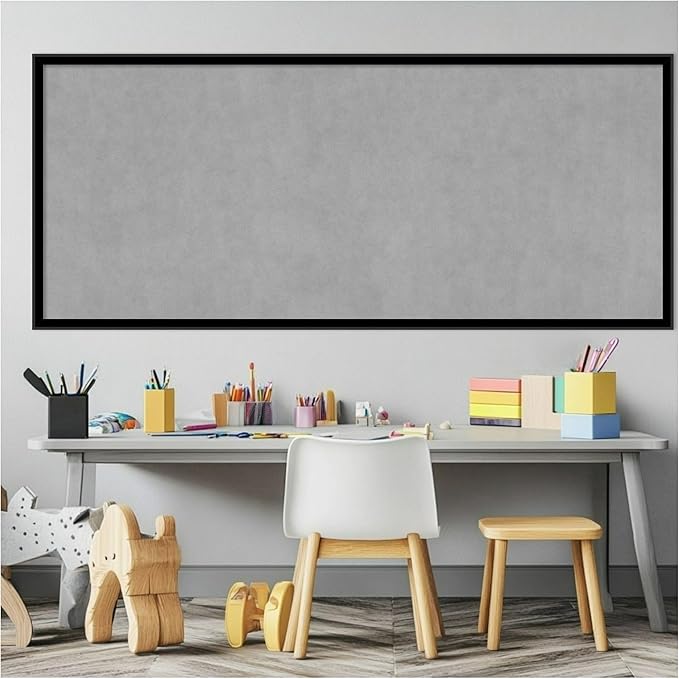 Amanti Art Black Framed Magnetic Board 21x49 Oversize Vision Board for use with Magnets, 100% Metal Sheet to Display Items as Office Decor or for Home Organization in mudroom, Kitchen or Kids Room
