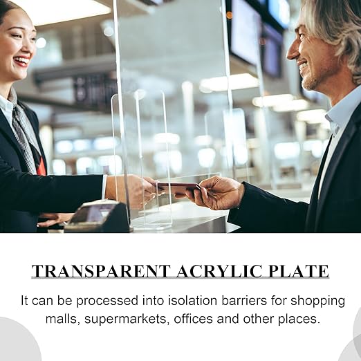 Roowest 2 Pcs 24 x 48 Inch, 1/8 Inch Thick Clear Acrylic Plexiglass Sheets Transparent Plastic Panels Sheets Cut to Size Cast Acrylic Board Panel with Protective Film for Craft DIY Project Sign Frame