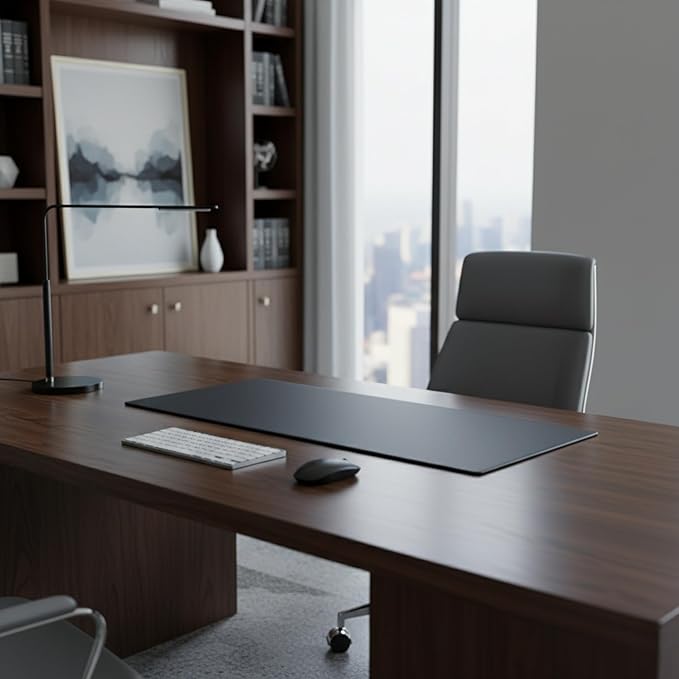 Black Leather 30" x 12.5" Keyboard/Mouse Desk Mat