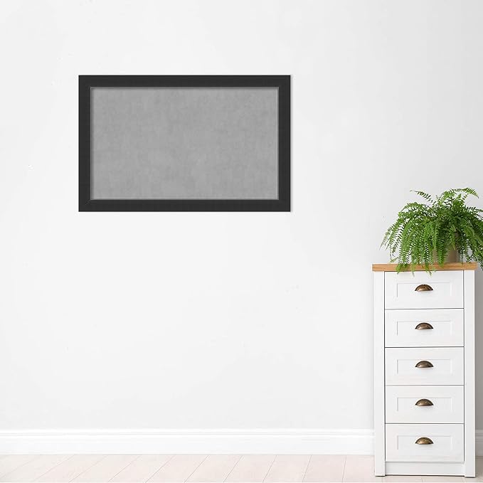 Amanti Art Black Framed Magnetic Board 29x45 Large Vision Board for use with Magnets, 100% Metal Sheet to Display Items as Office Decor or for Home Organization in mudroom, Kitchen or Kids Room