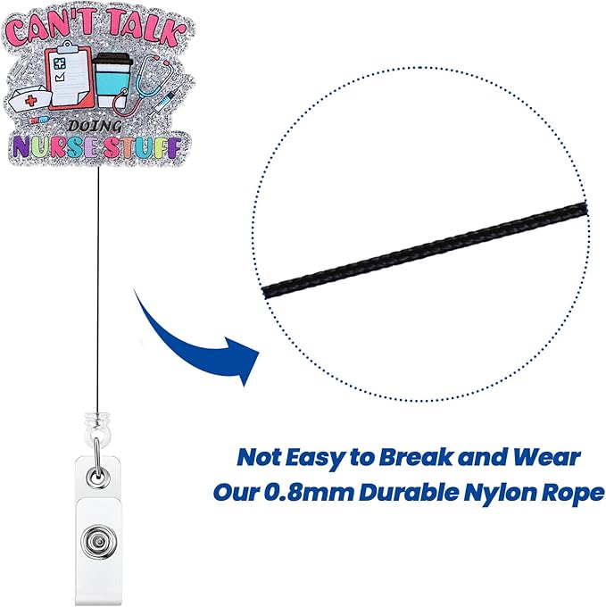Can't Talk Doing Nurse Stuff Funny Nurses Badge Reel, Retractable ID Card Badge Holders, Medical Badge Clip for ER ED ICU RN LPN LVN Nursing Student Night Shift Nurse Ambulatory Care Clinics Surgical